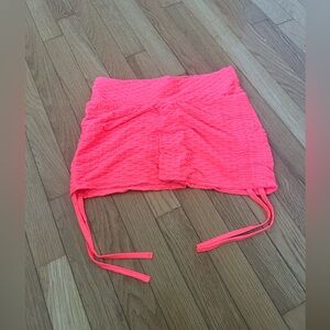 Neon Pink Women's Scrunch Booty Shorts Size Large